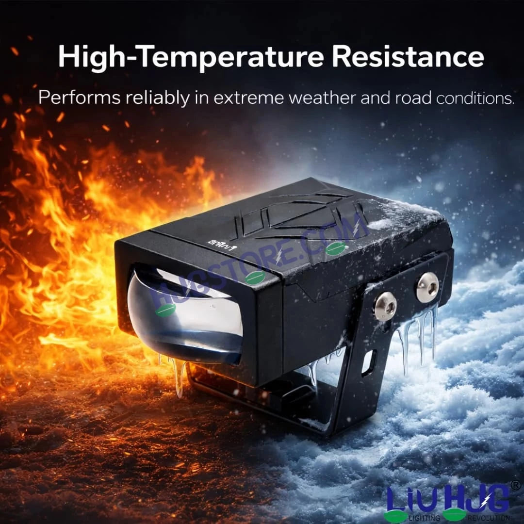 HJG HS92 Foglight Slim Drive Lens 80W Foglight with Two Type Clamps White/Yellow/Red Projector Foglight 80W Foglight Ultra Wide Dual Intensity LED Fog Lights White/Yellow/Red Devil Hi/Lo Fog Universal For All Cars & Bikes LIU HJG HS92 80W Foglight 2pc - HJGstore.com