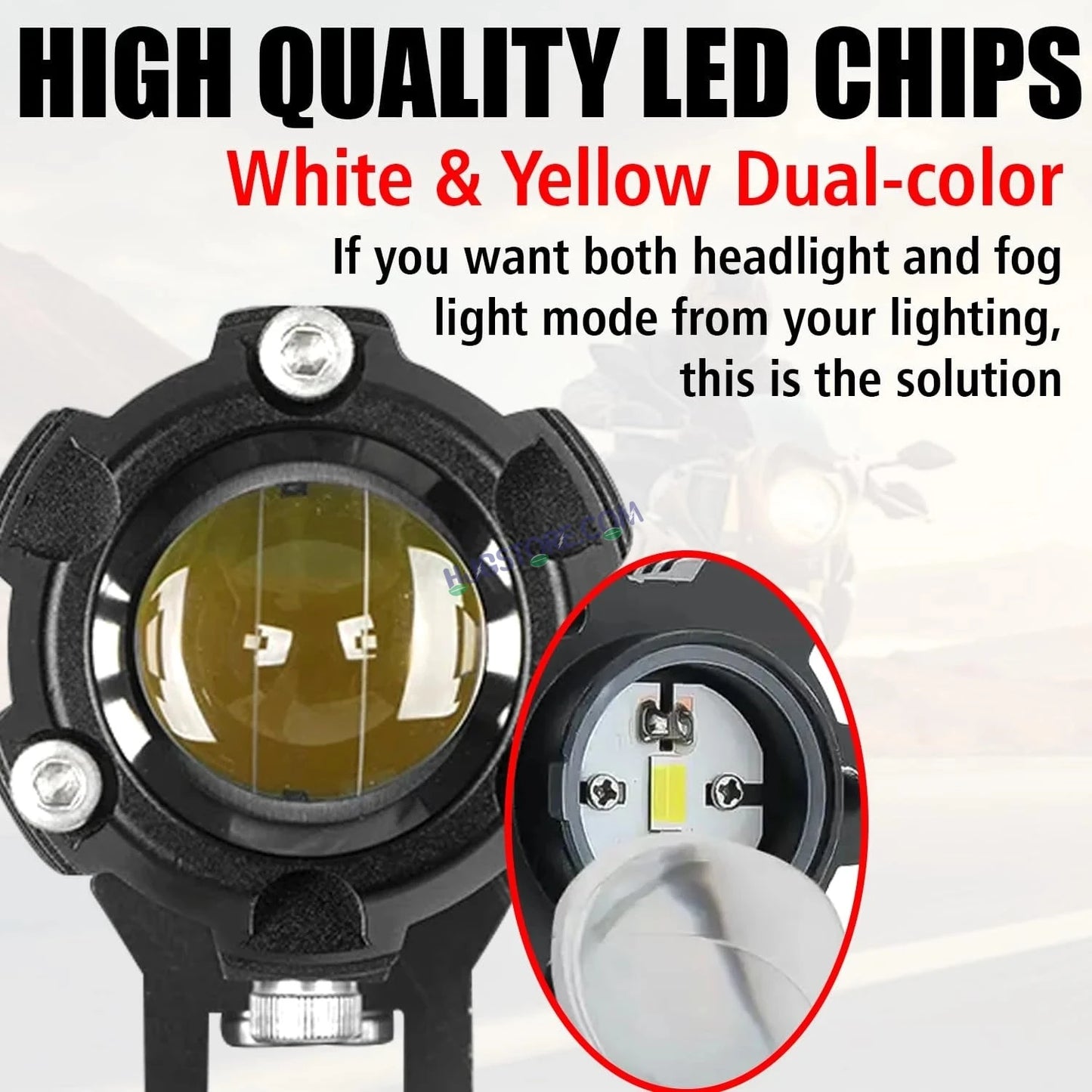 LIUHJG LIU HJG Heavy Mini Drive with Canbus LED Fog Light Bulb Lamp For Cars and Motorcycles Dual Color (White & Yellow) With Cooling Fan 2Pcs with Canbus Wiring - HJGstore.com