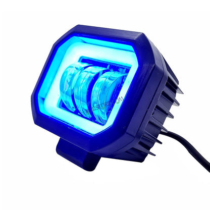 HJG Harley Square Shape fog light 3 Led Blue DRL For Bikes & Cars.(Light Power: 60W Voltage: DC9-80V) - HJGstore.com