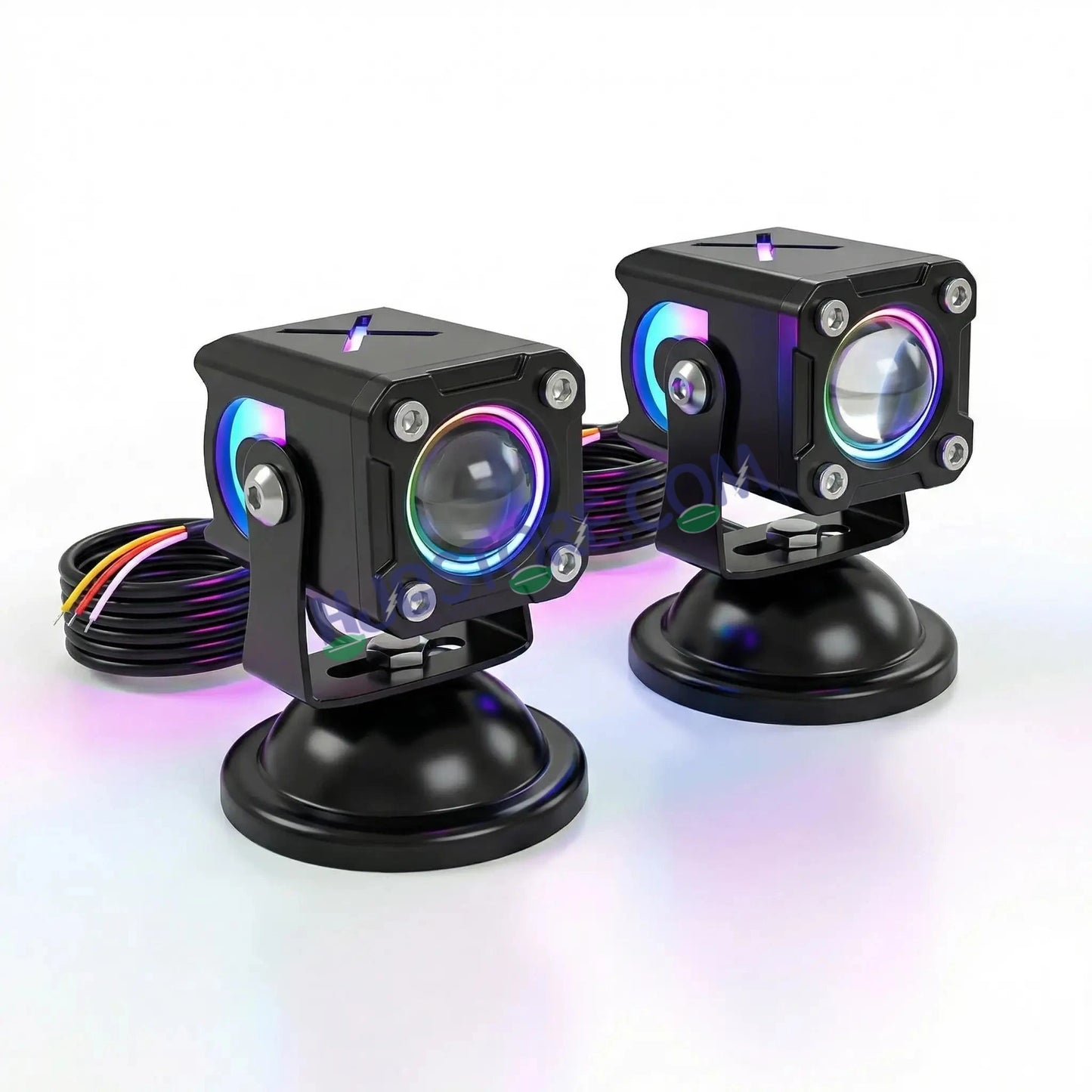 HJG X Drive Mini RGB Foglights with RGB Backlit DRL 40W Fog Light 4000LM Dual Color (3000K Yellow/6000K White) Projector Driving Lamp | Dynamic RGB Backlit DRL (8 Modes) | Wide Beam Auxiliary Light with Inline Ballast for Bike & SUV LIU HJG X Drive - HJGstore.com
