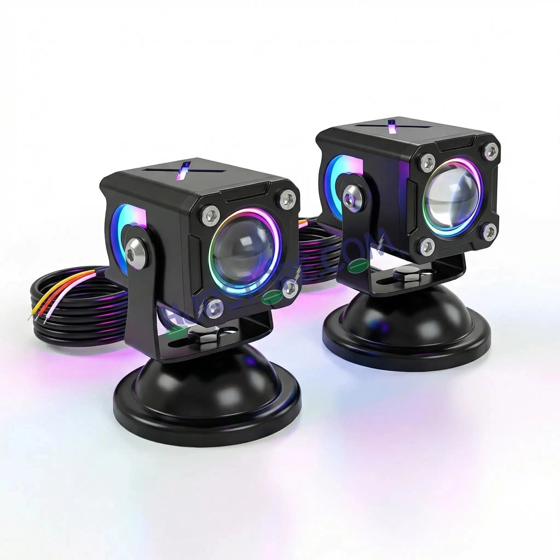 HJG X Drive Mini RGB Foglights with RGB Backlit DRL 40W Fog Light 4000LM Dual Color (3000K Yellow/6000K White) Projector Driving Lamp | Dynamic RGB Backlit DRL (8 Modes) | Wide Beam Auxiliary Light with Inline Ballast for Bike & SUV LIU HJG X Drive - HJGstore.com