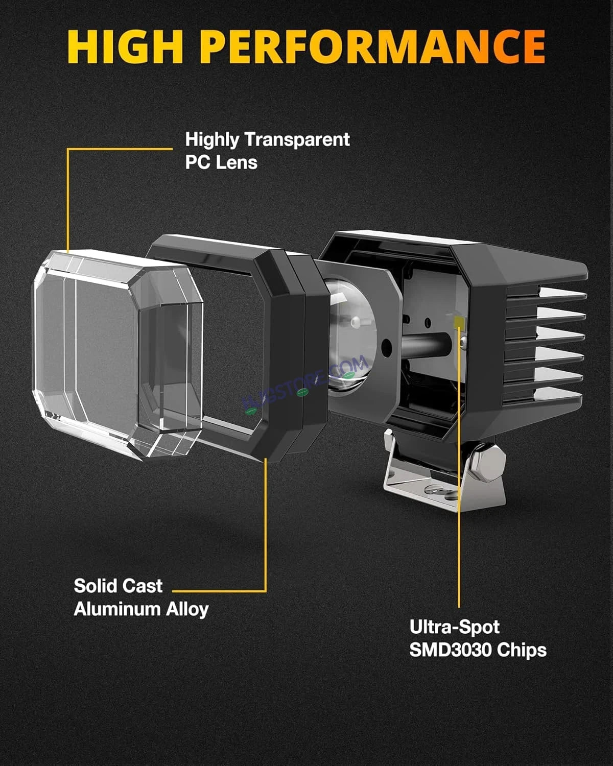 HJG 4 Inch Cube Pod Fog Light 120W 12000 Lumens Fog Light 2pc Foglight Pod Projector Spot Foglight 120W Foglight Ultra Wide Intensity 3000K/6500K LED Fog Lights 4 Inch Cube Light (120W) Universal For All Cars & Bikes LIU HJG 4 Inch Cube Pod Foglights - HJGstore.com