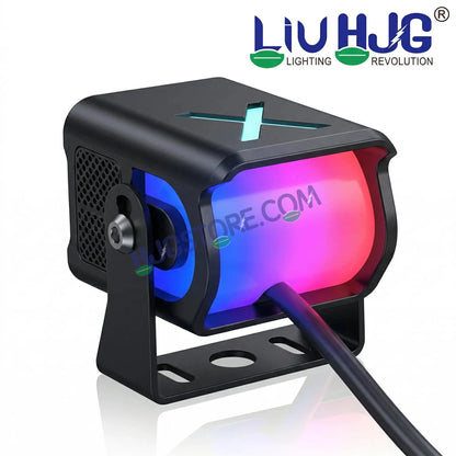 HJG X Drive Mini RGB Foglights with RGB Backlit DRL 40W Fog Light 4000LM Dual Color (3000K Yellow/6000K White) Projector Driving Lamp | Dynamic RGB Backlit DRL (8 Modes) | Wide Beam Auxiliary Light with Inline Ballast for Bike & SUV LIU HJG X Drive - HJGstore.com