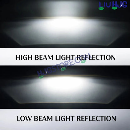 HJG Minus with 3 Projector Lens 7 Inch Headlight DRL 107W Projector Ultra Wide 7 Inch Headlight Assembly New Model Projector Headlight Assembly for Royal Enfield Thar | 107W CREE/Osram LED Chip White/Yellow Compatible with Royal Enfield, Jeep, Thar, Gypsy - HJGstore.com