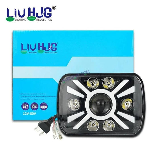 HJG X Shape Splendor Lens Headlight Assembly Square 12v 45w 4x6" 5x7" Inch Led Headlights For Jeep, Splendor Headlight Assembly HJG 231200 - HJGstore.com