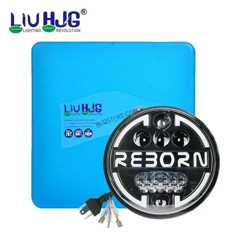 HJG 7 Inch Led Headlight Halo Lights Dual Color Yellow White 90w 7 Inch Round Motorcycle Lights For Jeeps Universal Car Compatible with Royal Enfield, Jeep & Harley Davidson HJG Reborn - HJGstore.com
