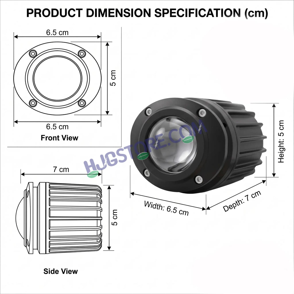 HJG Poki Foglights Mini Oval Projector LED Fog Lights | 40W 12,000LM Super Bright Dual Shot | Cool White & Yellow with Red DRL & Flash Mode | Universal Fit for Bike, Motorcycle, Car, Thar & Jeep (Pack of 2) - HJGstore.com