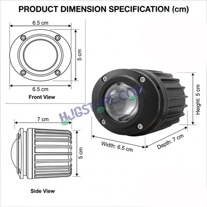 HJG Poki Foglights Mini Oval Projector LED Fog Lights | 40W 12,000LM Super Bright Dual Shot | Cool White & Yellow with Red DRL & Flash Mode | Universal Fit for Bike, Motorcycle, Car, Thar & Jeep (Pack of 2) - HJGstore.com