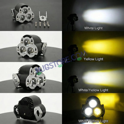 HJG G15 Dragon Triple Lens Foglight with White/Yellow/Flash Mode Projector Foglight 30W Foglight Ultra Wide Dual Intensity LED Fog Lights White/Yellow/Warm White/Flash High/Low Beam Fog Universal For All Cars & Bikes LIU HJG G15 Dragon 30W Foglight 1pc - HJGstore.com