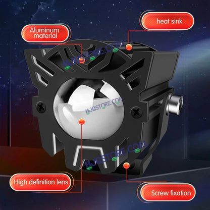 HJG Devil Transformer DRL Foglight DRL Laser Lens Drive Devil with Red DRL Backlight DRL Mini Drive Light Red Devil Eye Light Multiple Connecting Red Yellow White Color HJG Backlight Devil, Red DRL, White, Yellow, Backlight DRL, Pack of 2 - HJGstore.com