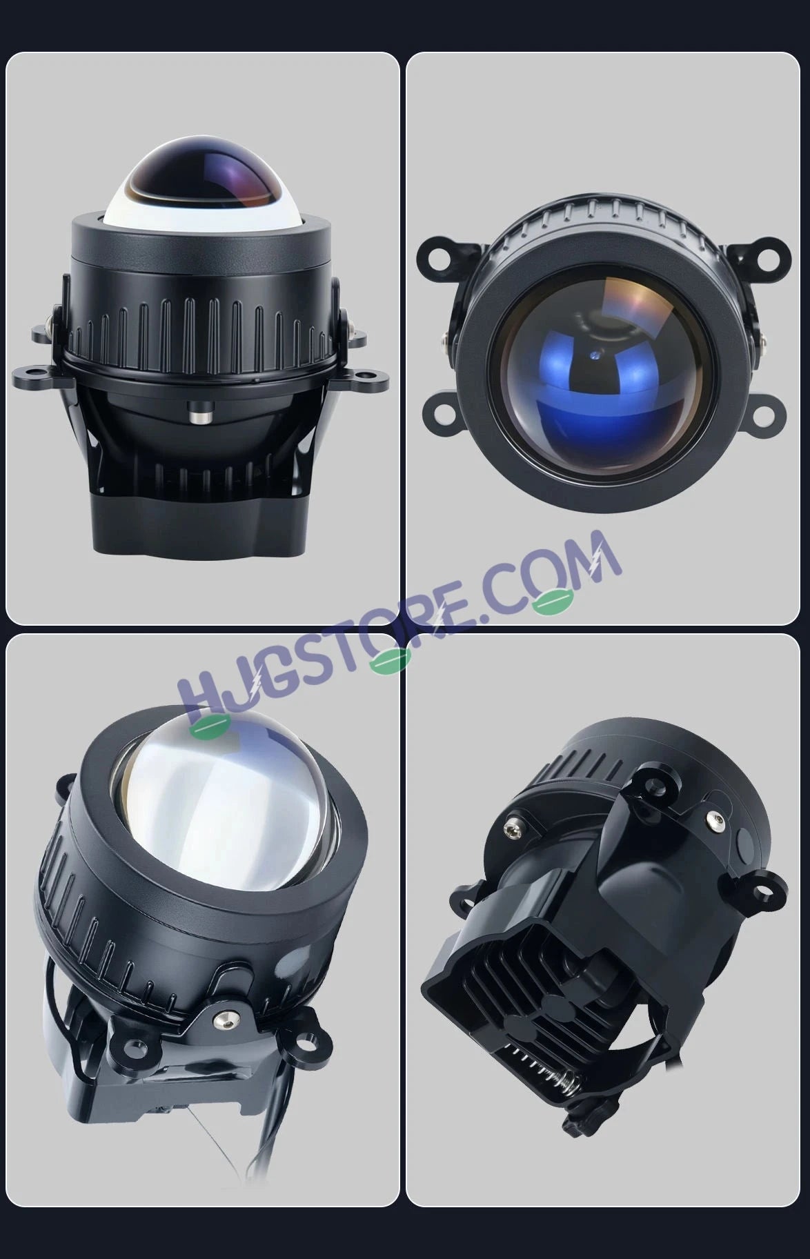 HJG 3-Inch Car Tri-Color LED Projector H-J162 Fog Lamp 2Pcs | 86W 8600LM/Pair | Direct Fit H8/H9/H11/H16 Socket | DC 12V-80V | 3200K-6500K White, Yellow, Warm White Hi/Lo | Premium Waterproof Driving Light For Car & SUV | LIU HJG H-J162 3 Inch Foglamp - HJGstore.com