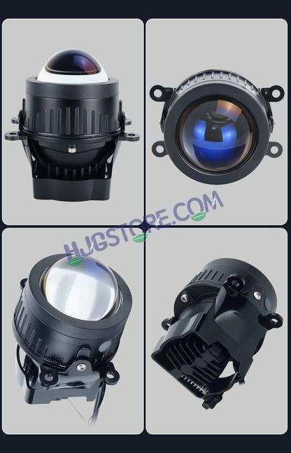 HJG 3-Inch Car Tri-Color LED Projector H-J162 Fog Lamp 2Pcs | 86W 8600LM/Pair | Direct Fit H8/H9/H11/H16 Socket | DC 12V-80V | 3200K-6500K White, Yellow, Warm White Hi/Lo | Premium Waterproof Driving Light For Car & SUV | LIU HJG H-J162 3 Inch Foglamp - HJGstore.com