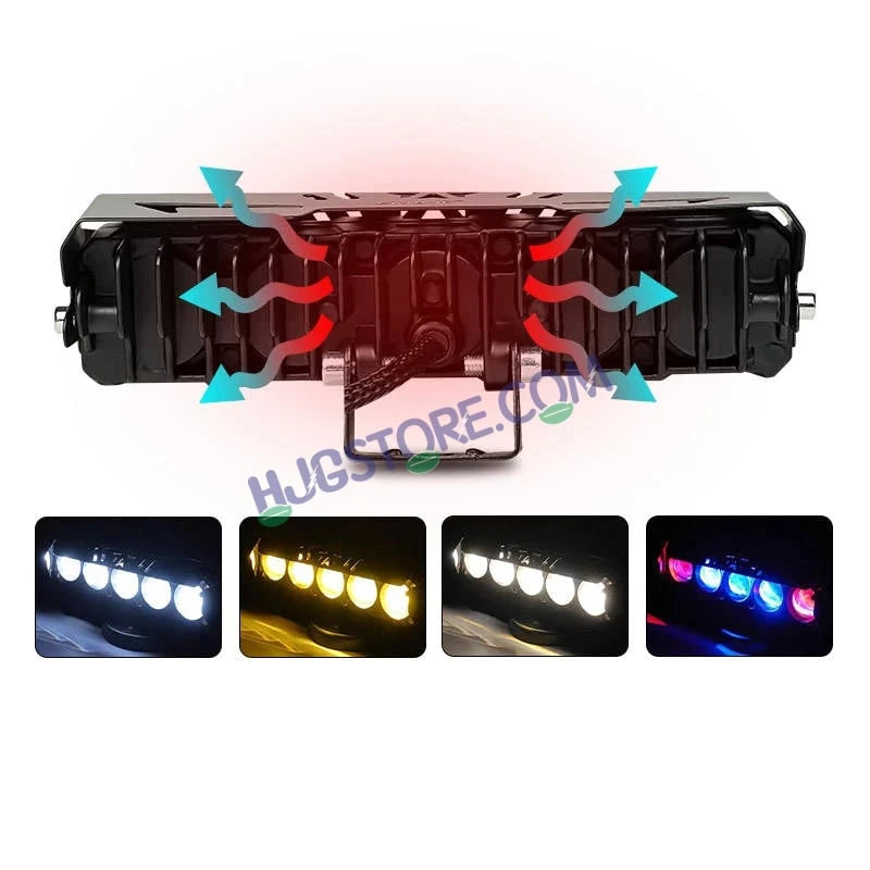 HJG 5 Lens Red Blue 60W Foglight with Red Blue Flash Mode 5 Lens Projector Foglight 60W Foglight Ultra Wide Dual Intensity LED Fog Lights White/Yellow/Warm White/Flash/Red Blue DRL Universal For All Cars & Bikes LIU HJG 5 Lens Red Blue 60W Foglight 1pc - HJGstore.com