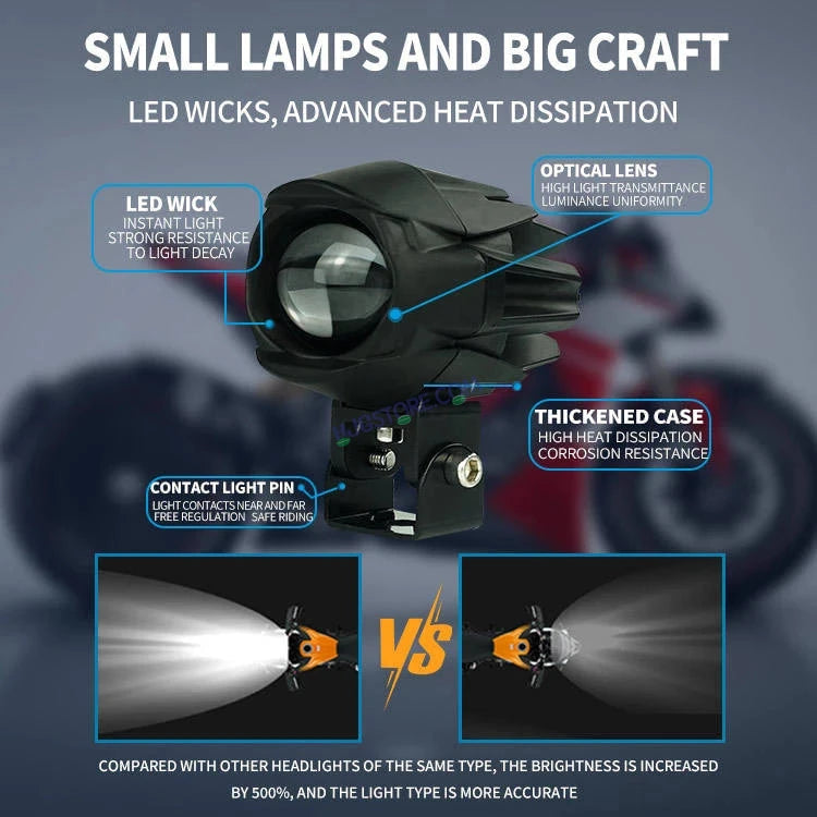 HJG 120W Large Size Alien Projector Foglight 120W with Wide Spread White/Yellow/Warm White Light 120W 2pc Foglight Ultra Wide Dual Intensity LED Driving Fog Lights 3000K/4300K/6500K Universal For All Cars & Bikes LIU HJG Large Alien 1 Foglight, Pack of 2 - HJGstore.com