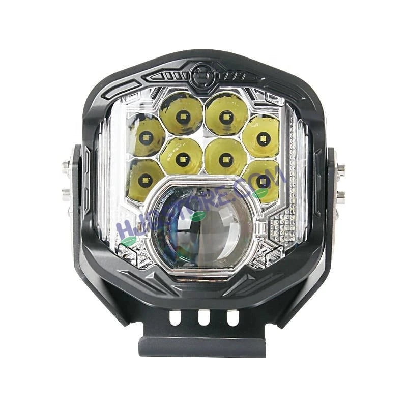HJG GodsEye Side Shooter 1 LED with 8 CREE LED White/Red Off Road 7 inch 95W LED Headlight Spot Light Fog Light Universal For Bike, Truck, Jeep, Car Bike Led Headlights LED Fog Lights For Motorcycle Car SUV Lights, Pack of 1 LIU HJG GodsEye Side Shooter - HJGstore.com