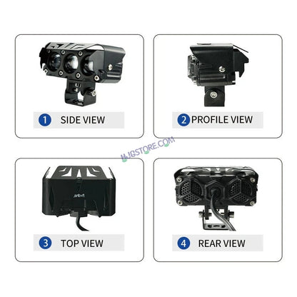 HJG Future Eyes 3 Lens Foglight with Wiring Harness Kit 120W 3 Lens Projector Lens Fog Light 120W Foglight Ultra Wide Dual Intensity LED Fog Lights White/Yellow Universal For All Cars & Bikes LIU HJG Future Eyes 3 Lens Foglight with Wiring Harness Kit - HJGstore.com