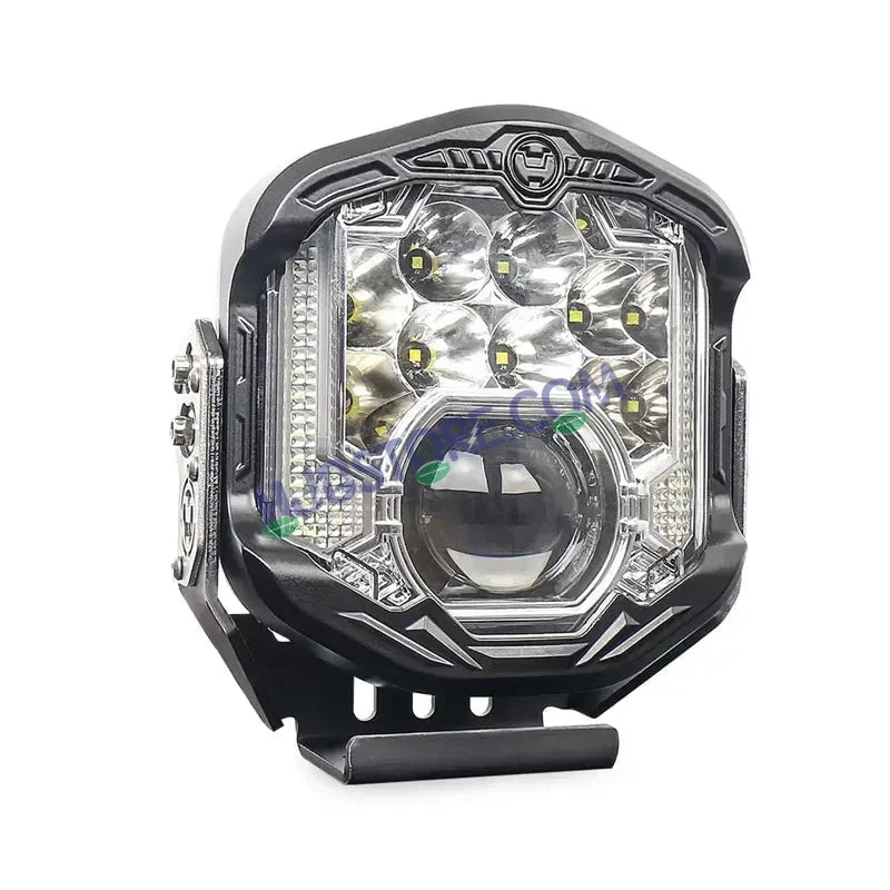 HJG GodsEye Side Shooter 1 LED with 8 CREE LED White/Red Off Road 7 inch 95W LED Headlight Spot Light Fog Light Universal For Bike, Truck, Jeep, Car Bike Led Headlights LED Fog Lights For Motorcycle Car SUV Lights, Pack of 1 LIU HJG GodsEye Side Shooter - HJGstore.com