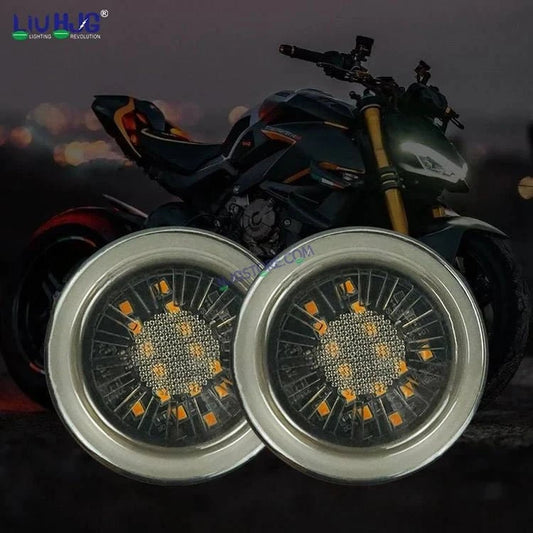 HJG Indicator Round Waterproof Flexible Blinker Bright LED Indicators Universal For All Bike Models Motorcycle Turn Signal Lights HJG Indicator with DRL 231118 - HJGstore.com