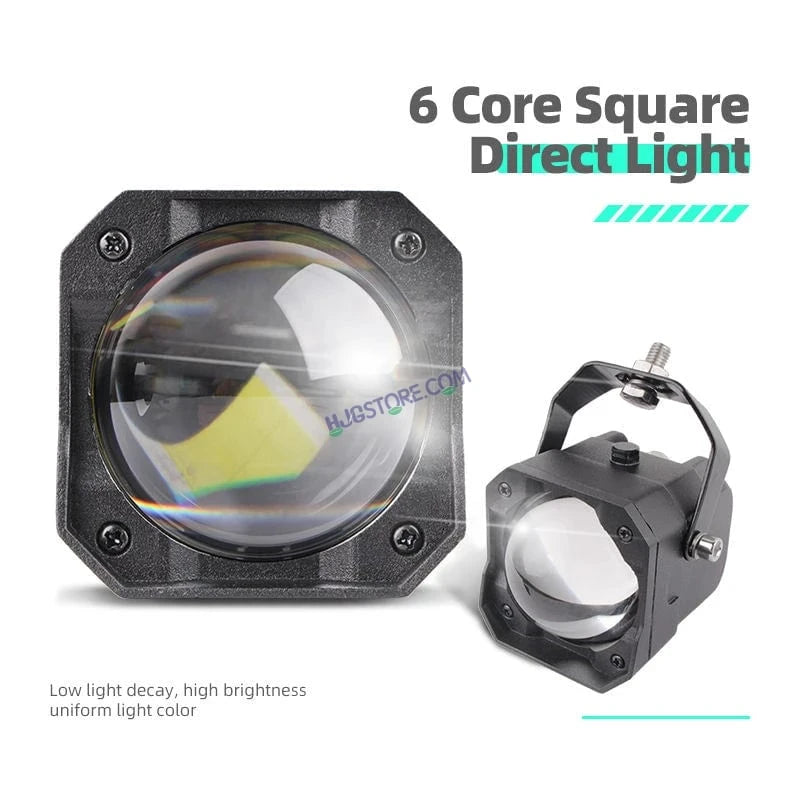 HJG Laser Cannon Foglight 500 Meters Laser Focus Projector Fog Projector Lens with 300 Meters Low Beam 500 Meters High Beam 80W Foglight Ultra Wide Dual Intensity LED Fog Lights White/Yellow Universal For All Cars & Bikes LIU HJG Laser Cannon Foglight 2pc - HJGstore.com