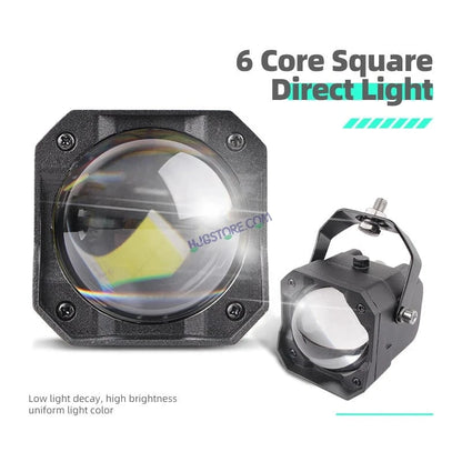 HJG Laser Cannon Foglight 500 Meters Laser Focus Projector Fog Projector Lens with 300 Meters Low Beam 500 Meters High Beam 80W Foglight Ultra Wide Dual Intensity LED Fog Lights White/Yellow Universal For All Cars & Bikes LIU HJG Laser Cannon Foglight 2pc - HJGstore.com