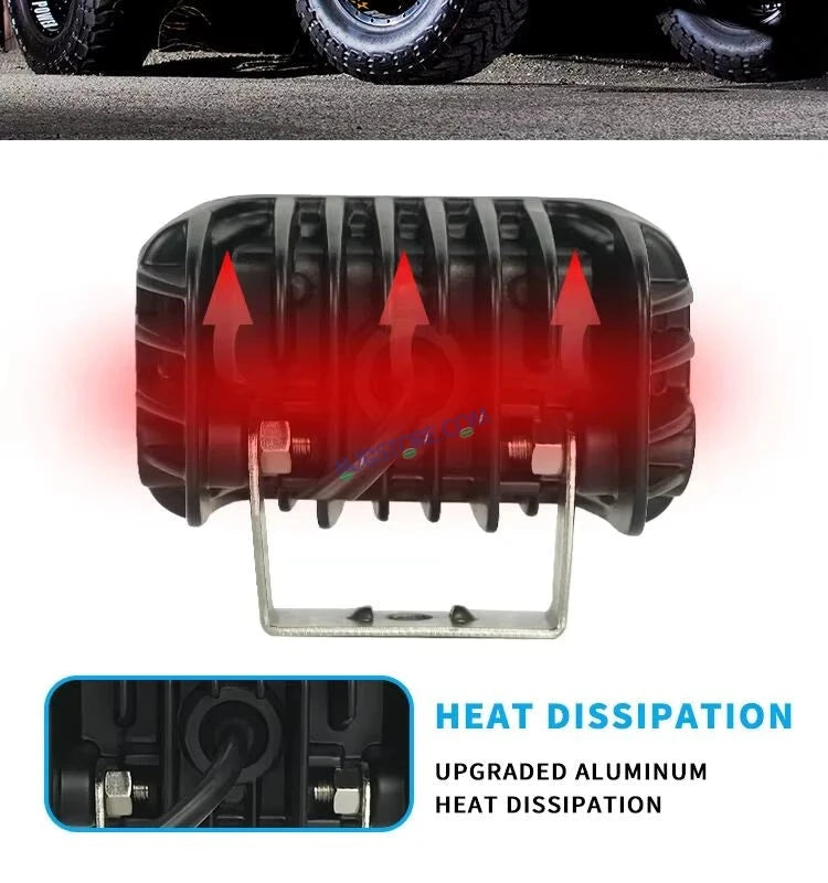 HJG 2 LED CREE 4 Inch Fog Light 100W 20000 Lumens Fog Light 2 LED CREE 2pc Foglight Spread Light Fog 100W with 20000 Lumens Brightness Foglight Ultra Wide Intensity LED Fog Lights 2 LED CREE (100W) Universal For All Cars & Bikes LIU HJG 2 LED CREE 4 Inch - HJGstore.com