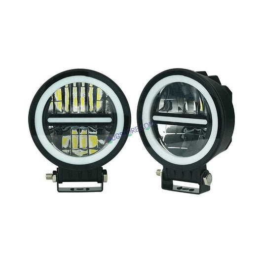 HJG Minus Foglight Foglamp Original 140W MINUS LIGHT Dual Color Yellow/White LED Fog Lights with Yellow Filter Cap for Bikes, Cars, Jeeps