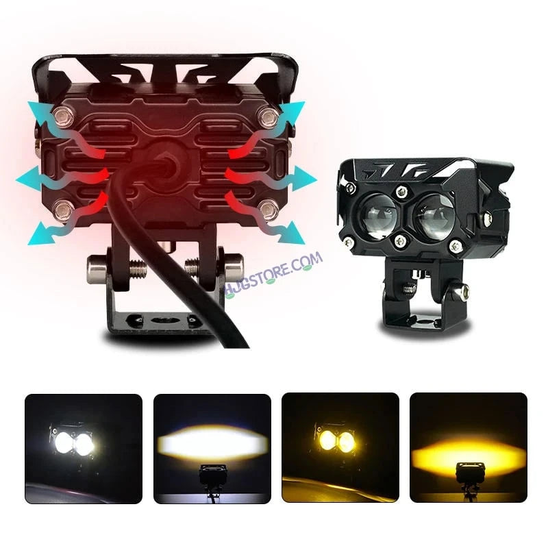 HJG Future Eyes 2 Lens with Wiring Kit Foglight 60W 2 Lens Future Eyes Fog Projector Lens 2pc Foglight White/Yellow/Flash Modes 60W Foglight LED Fog Lights White/Yellow/Flash (60W) Universal For All Cars Bikes LIU HJG Future Eyes 2 with Wiring Harness Kit - HJGstore.com
