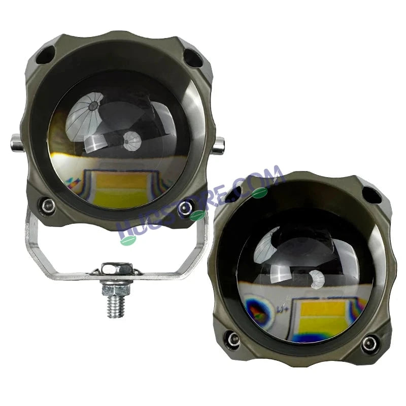 HJG Mini Laser Cannon Foglight 300 Meters Laser Focus Projector Fog Projector Lens with 300 Meters Projection Distance 80W Foglight Ultra Wide Dual Intensity LED Fog Lights White/Yellow Universal For All Cars & Bikes LIU HJG Mini Laser Cannon Foglight 2pc - HJGstore.com
