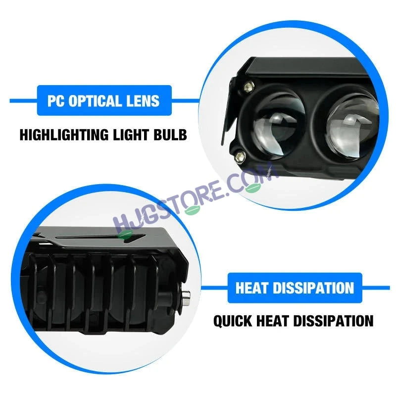HJG 6 Lens Red Blue 70W Foglight with Red Blue Flash Mode 6 Lens Projector Foglight 70W Foglight Ultra Wide Dual Intensity LED Fog Lights White/Yellow/Warm White/Flash/Red Blue DRL Universal For All Cars & Bikes LIU HJG 6 Lens Red Blue 70W Foglight 1pc - HJGstore.com