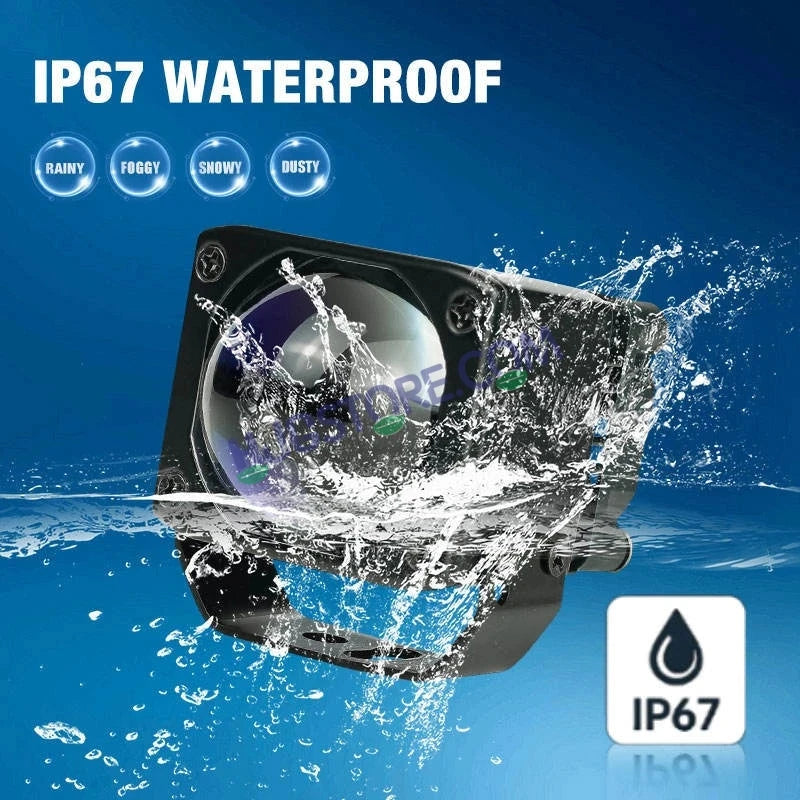 HJG Mini Laser Cannon Foglight 300 Meters Laser Focus Projector Fog Projector Lens with 300 Meters Projection Distance 80W Foglight Ultra Wide Dual Intensity LED Fog Lights White/Yellow Universal For All Cars & Bikes LIU HJG Mini Laser Cannon Foglight 2pc - HJGstore.com