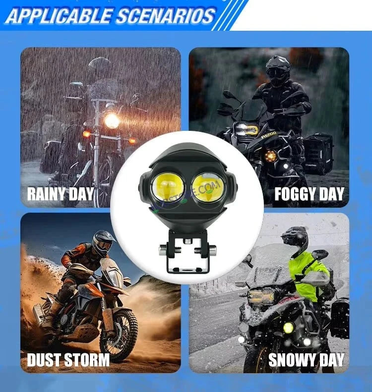 HJG Alien 2 Lens Projector Foglight 120W with Wide Spread White/Yellow/Warm White Light 120W 2pc Foglight Ultra Wide Dual Intensity LED Driving Fog Lights 3000K/4300K/6500K Universal For All Cars & Bikes LIU HJG Alien 2 Lens Projector Foglight, Pack of 2 - HJGstore.com