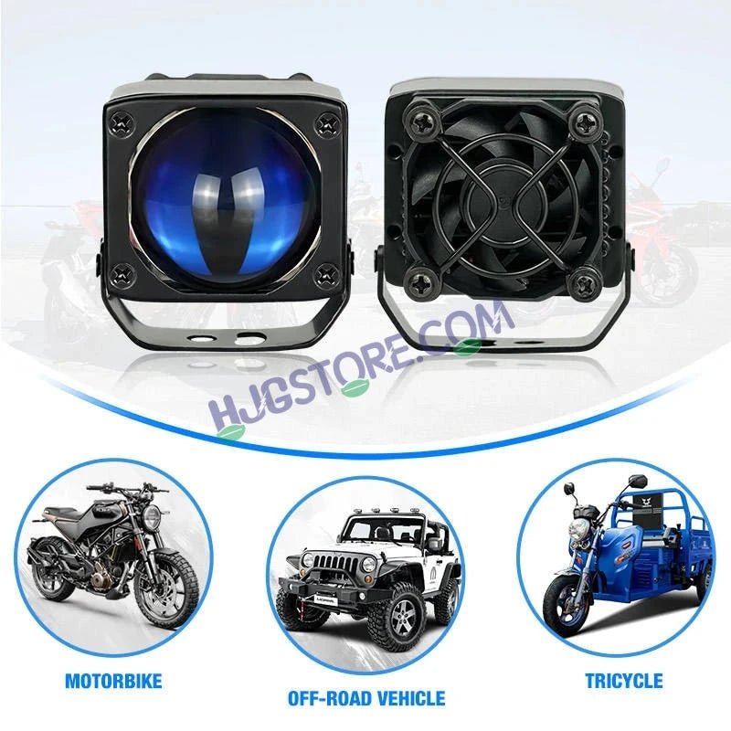 HJG Mini Laser Cannon Foglight 300 Meters Laser Focus Projector Fog Projector Lens with 300 Meters Projection Distance 80W Foglight Ultra Wide Dual Intensity LED Fog Lights White/Yellow Universal For All Cars & Bikes LIU HJG Mini Laser Cannon Foglight 2pc - HJGstore.com