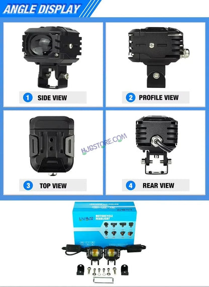 HJG M1 LED Projector Foglight 120W with Wide Spread Red DRL/White/Yellow/Warm White Light 120W 2pc Foglight Ultra Wide Dual Intensity LED Driving Fog Lights 3000K/4300K/6500K Universal For All Cars & Bikes LIU HJG M1 Single Projector Foglight, Pack of 2 - HJGstore.com