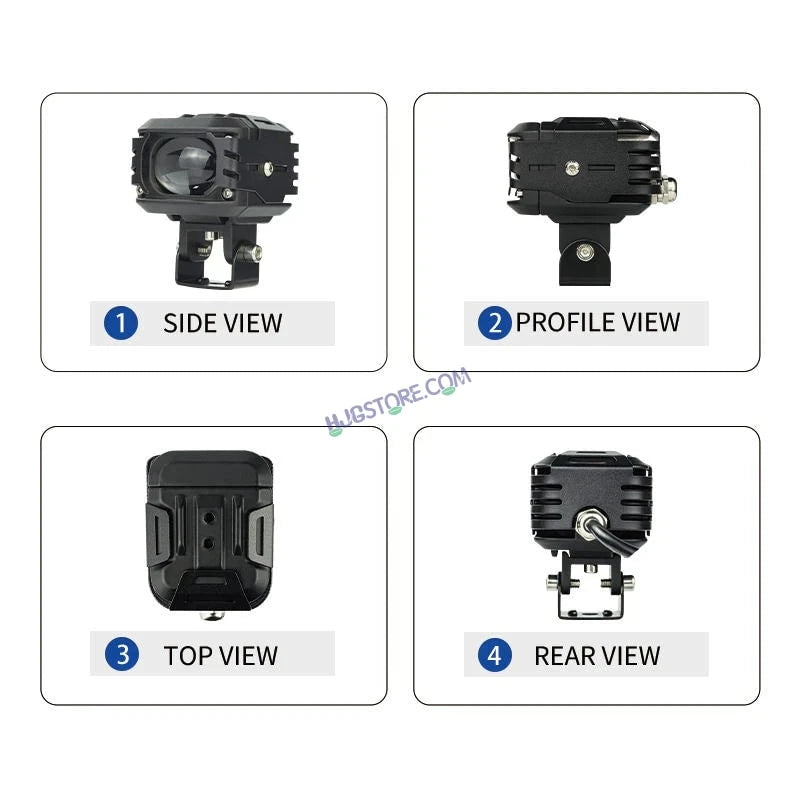 HJG M1 LED Projector Foglight 120W with Wide Spread Red DRL/White/Yellow/Warm White Light 120W 2pc Foglight Ultra Wide Dual Intensity LED Driving Fog Lights 3000K/4300K/6500K Universal For All Cars & Bikes LIU HJG M1 Single Projector Foglight, Pack of 2 - HJGstore.com