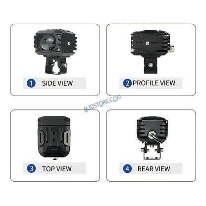 HJG M1 LED Projector Foglight 120W with Wide Spread Red DRL/White/Yellow/Warm White Light 120W 2pc Foglight Ultra Wide Dual Intensity LED Driving Fog Lights 3000K/4300K/6500K Universal For All Cars & Bikes LIU HJG M1 Single Projector Foglight, Pack of 2 - HJGstore.com