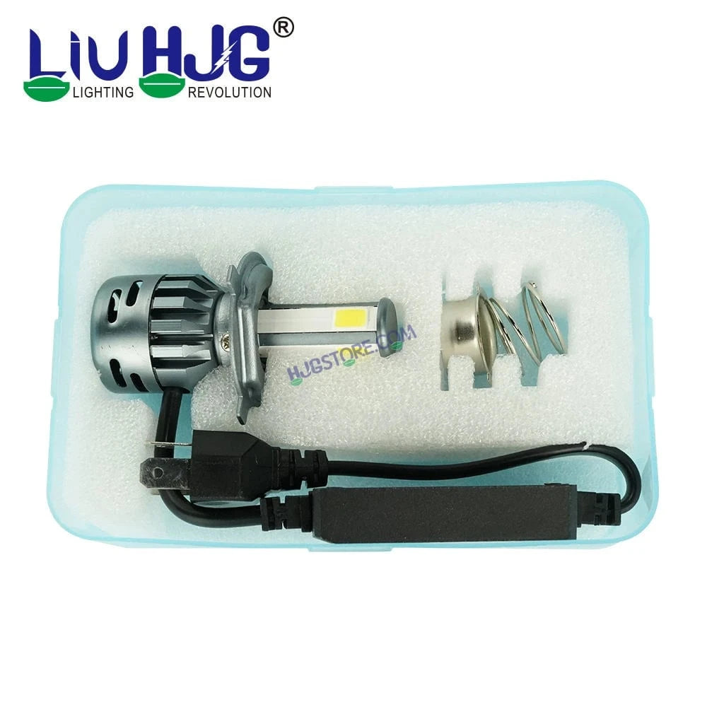 HJG M3 Mini 60W White/Yellow H4 Dual Beam New Model LED Bulb AC/DC Headlight LED Bulb White/Yellow Hi/Lo 60W H4 LED for Bike Car Light H4 LED with Fan Conversion Kit Hi/Lo Beam Headlight 12V/24V for Bike/Car, Set of 1, 6000 LM 60W, White/Yellow Hi/Lo - HJGstore.com
