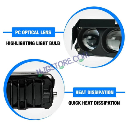 HJG 5 Lens Red Blue 60W Foglight with Red Blue Flash Mode 5 Lens Projector Foglight 60W Foglight Ultra Wide Dual Intensity LED Fog Lights White/Yellow/Warm White/Flash/Red Blue DRL Universal For All Cars & Bikes LIU HJG 5 Lens Red Blue 60W Foglight 1pc - HJGstore.com