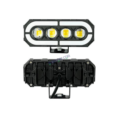 HJG 4 Lens with RGB Ring DRL 4 Projector Lens 2pc Foglight with RGB Ring 4 LED Projector Fog 120W with RGB DRL Foglight Ultra Wide Dual Intensity LED Fog Lights White/Yellow/RGB DRL Projector (120W) Universal For All Cars & Bikes LIU HJG 4 Lens RGB Ring - HJGstore.com