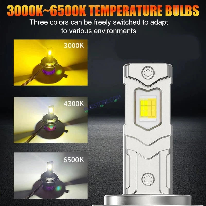 HJG AI Bulb H8/H9/H11/H16 App Control 200W Adjustable Beam Color Adjustable Brightness LED Bulb AC/DC Headlight White/Yellow/Warm White 200W for Bike Car LED Light H8/H9/H11/H16 AI Headlight 12V/24V for Bike/Car, LIU HJG AI Bulb Pack of 2, H8/H9/H11/H16 - HJGstore.com