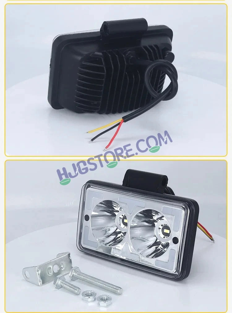HJG W10 5x6" Classic Square Foglight Headlight 31W 6 Inch Foglight White/Yellow DRL Dual LED Foglight Amber/White DRL White Light 31W Foglight Ultra Wide Dual Intensity LED Driving Fog Lights Universal For All Cars & Bikes LIU HJG Classic W10 5x6 Inch Fog - HJGstore.com