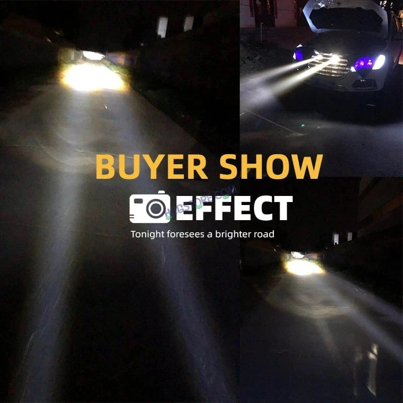 HJG Laser Cannon Foglight 500 Meters Laser Focus Projector Fog Projector Lens with 300 Meters Low Beam 500 Meters High Beam 80W Foglight Ultra Wide Dual Intensity LED Fog Lights White/Yellow Universal For All Cars & Bikes LIU HJG Laser Cannon Foglight 2pc - HJGstore.com