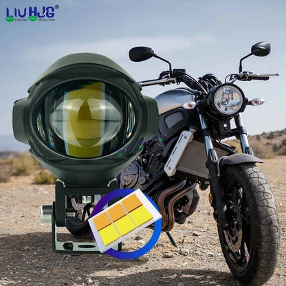 HJG 120W Large Size Alien Projector Foglight 120W with Wide Spread White/Yellow/Warm White Light 120W 2pc Foglight Ultra Wide Dual Intensity LED Driving Fog Lights 3000K/4300K/6500K Universal For All Cars & Bikes LIU HJG Large Alien 1 Foglight, Pack of 2 - HJGstore.com