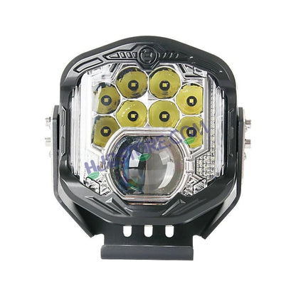 HJG GodsEye Side Shooter 1 LED with 8 CREE LED White/Red Off Road 7 inch 95W LED Headlight Spot Light Fog Light Universal For Bike, Truck, Jeep, Car Bike Led Headlights LED Fog Lights For Motorcycle Car SUV Lights, Pack of 1 LIU HJG GodsEye Side Shooter - HJGstore.com