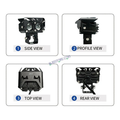 HJG Future Eyes 2 Lens with Wiring Kit Foglight 60W 2 Lens Future Eyes Fog Projector Lens 2pc Foglight White/Yellow/Flash Modes 60W Foglight LED Fog Lights White/Yellow/Flash (60W) Universal For All Cars Bikes LIU HJG Future Eyes 2 with Wiring Harness Kit - HJGstore.com