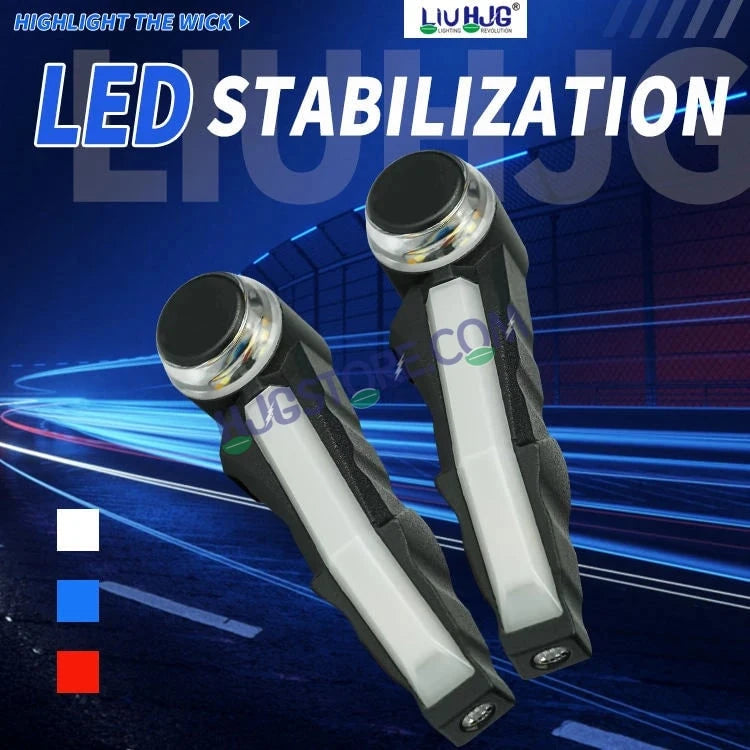 HJG Knuckle Guard with Handle Light Combo with White/Blue/Red DRL Mode and Running Yellow Turn Signals Universal for Motorcycles for Hand Protection Red DRL/White/Running Yellow Turn Signal Universal For All Bikes LIU HJG Knuckle Guard Hand Guard with DRL - HJGstore.com