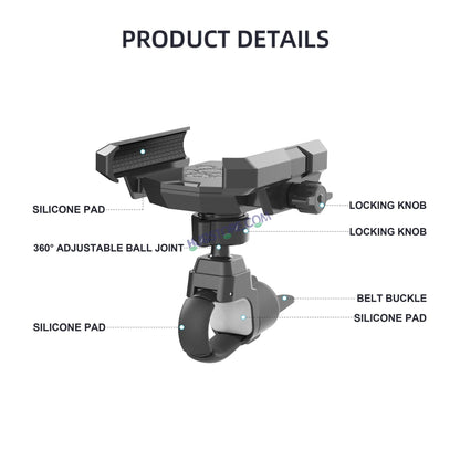 HJG Compact Pro 7578 Shockproof Mobile Holder with Jaw Grip Damper Anti Vibration for Bike, Two Wheelers Universal HJG Mobile Holder Pro Spider Anti-Shake Anti-Theft Zero Vibration Shockproof Mobile Holder 4 Vibration Proof Ball Joints LIU HJG Holder - HJGstore.com