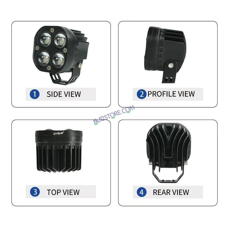 HJG 4x4 Projector Lens Foglight with Wiring Kit 80W 4*4 Lens Future Eyes Fog Projector Lens 2pc Foglight White/Yellow/Flash Modes 80W Foglight LED Fog Lights White/Yellow/Flash Universal For All Cars Bikes LIU HJG 4x4 Projector with Wiring Harness Kit - HJGstore.com