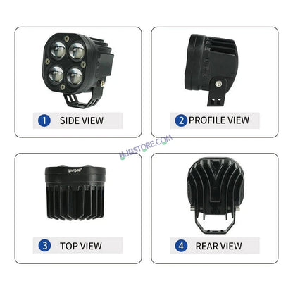 HJG 4x4 Projector Lens Foglight with Wiring Kit 80W 4*4 Lens Future Eyes Fog Projector Lens 2pc Foglight White/Yellow/Flash Modes 80W Foglight LED Fog Lights White/Yellow/Flash Universal For All Cars Bikes LIU HJG 4x4 Projector with Wiring Harness Kit - HJGstore.com