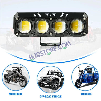 HJG 4 Lens Red Blue 50W Foglight with Red Blue Flash Mode 4 Lens Projector Foglight 50W Foglight Ultra Wide Dual Intensity LED Fog Lights White/Yellow/Warm White/Flash/Red Blue DRL Universal For All Cars & Bikes LIU HJG 4 Lens Red Blue 50W Foglight 1pc - HJGstore.com