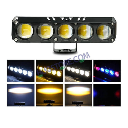 HJG 5 Lens Red Blue 60W Foglight with Red Blue Flash Mode 5 Lens Projector Foglight 60W Foglight Ultra Wide Dual Intensity LED Fog Lights White/Yellow/Warm White/Flash/Red Blue DRL Universal For All Cars & Bikes LIU HJG 5 Lens Red Blue 60W Foglight 1pc - HJGstore.com